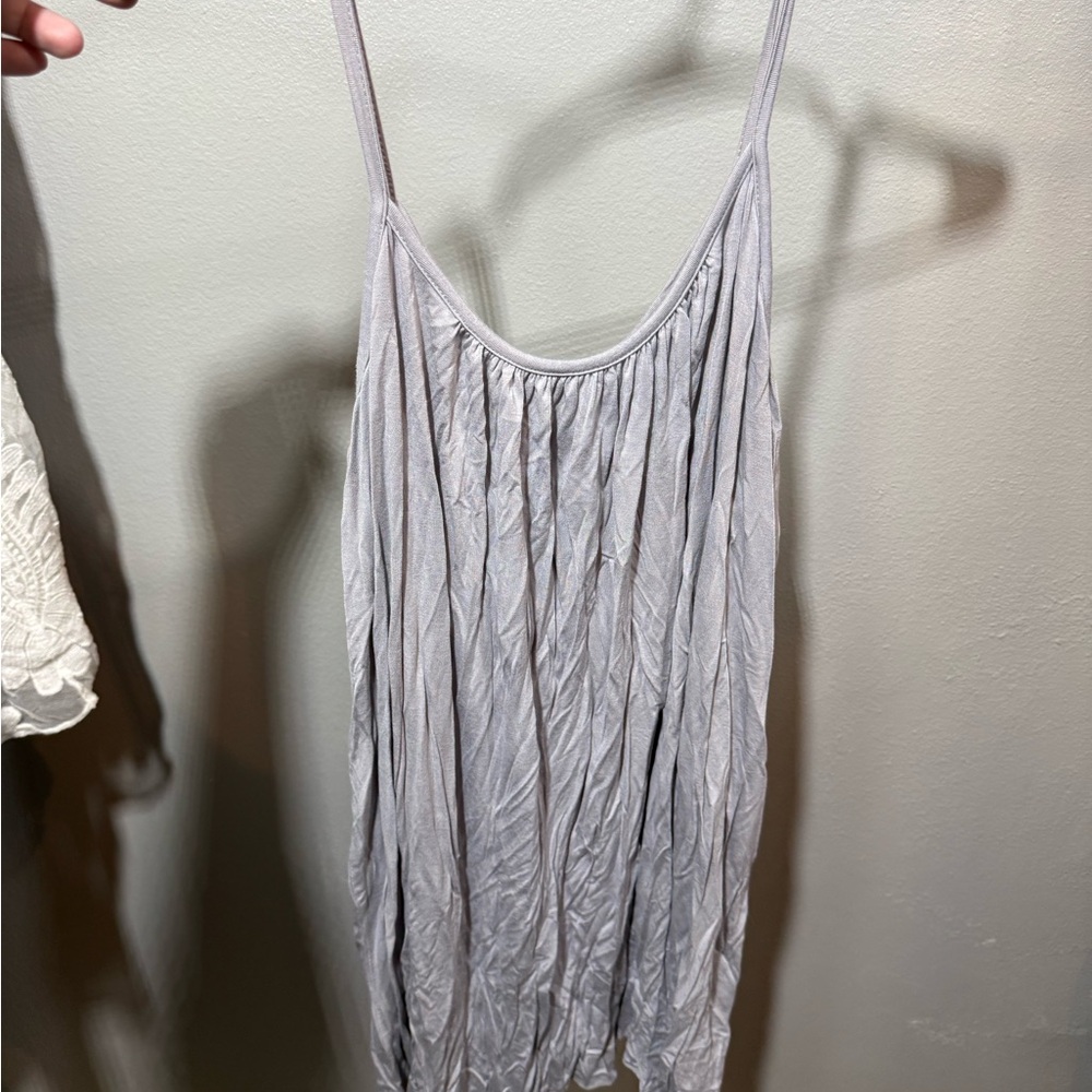 7th Element Light Gray Dress with Spaghetti Straps